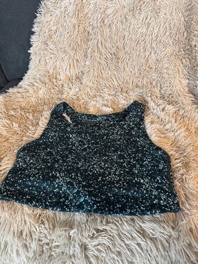 Wander Black Speckle Sports Bra